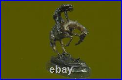 Hand Made Remington Rattlesnake Solid Cast Bronze Cowboy Rodeo Statue Art