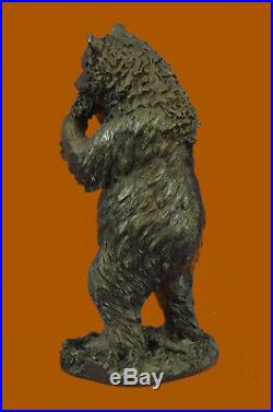 Hand Made Roaring Black Bear Lover Collector Bronze Decor Statue Bookend Gift