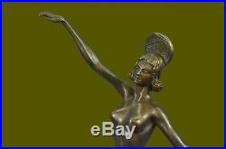 Hand Made Russian Dancer Art Décor Bronze Sculpture Marble Base Statue UG