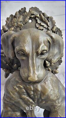 Hand Made Sculpture, Bronze Statue Animal BARYE HOUND DOG HUNTER RABBIT GIFT