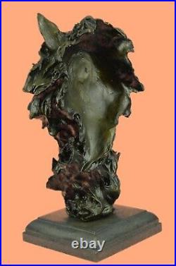 Hand Made Sculpture Bronze Statue Animal Extra Large Bugatti Howling Wolf Figure