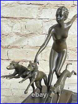 Hand Made Sculpture Bronze Statue Roman Greek Mythology Diana Huntress Figure