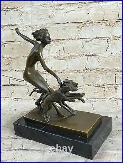 Hand Made Sculpture Bronze Statue Roman Greek Mythology Diana Huntress Statue