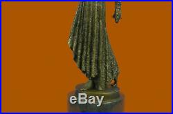 Hand Made Signed Exotic Dancer Chiparus Bronze Statue Art Deco Marble Sculpture