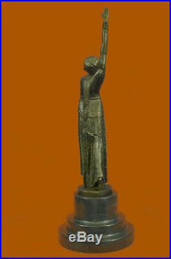 Hand Made Signed Exotic Dancer Chiparus Bronze Statue Art Deco Marble Statue