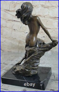 Hand Made Signed Original Artwork By Vitaleh Nude Girl Woman Bronze Statue