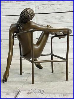 Hand Made Signed Original Artwork Nude Naked Woman Girl Bronze Sculpture Sale