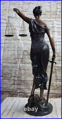 Hand Made Statue BLIND LADY SCALE JUSTICE lady OF JUSTICE Nude Bronze