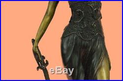 Hand Made Statue Blind Lady Of Justice Scales Law Lawyer Bronze Sculpture Sale