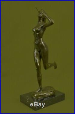Hand Made Statue Diana Diane Bronze Sculpture moon goddess Artemis Huntress