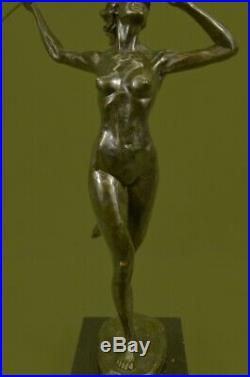 Hand Made Diane Bronze Bust Sculpture moon goddess Artemis Huntress Large 