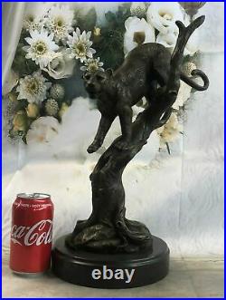 Hand Made Statue Lion Cougar Bobcat Panther Lynx Puma Art Bronze Sculpture