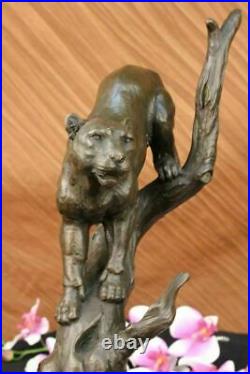 Hand Made Statue Lion Cougar Bobcat Panther Lynx Puma Art Bronze Sculpture