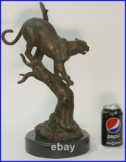 Hand Made Statue Lion Cougar Bobcat Panther Lynx Puma Art Bronze Sculpture decor