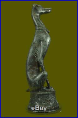 Hand Made Statue Patient Bronze And Figurine Loving Sculpture Greyhound