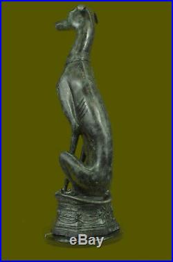 Hand Made Statue Patient Bronze And Figurine Loving Sculpture Greyhound