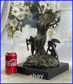Hand Made Statue Salvador Dali Nobility Of Time Special Patina Bronze Sculpture