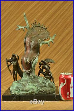 Hand Made Statue Salvador Dali Nobility Of Time Special Patina Bronze Statue Art