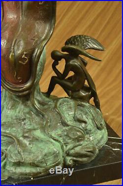 Hand Made Statue Salvador Dali Nobility Of Time Special Patina Bronze Statue Art