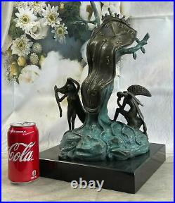 Hand Made Statue Salvador Dali Nobility Time Special Patina Bronze Sculpture Art