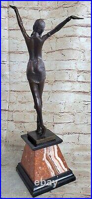 Hand Made Statue Signed D. H. Chiparus Art Deco Dancer Nude Bronze Sculpture