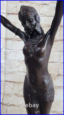 Hand Made Statue Signed D. H. Chiparus Art Deco Dancer Nude Bronze Sculpture