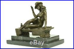 Hand Made Style Theatre Actress Bronze Statue Dancer Nude Jazz Singer Art Deco