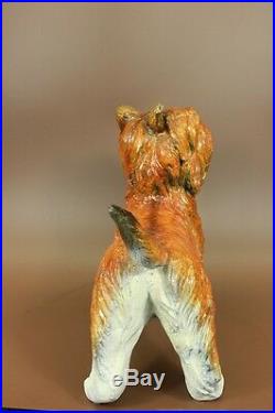 Hand Made Terrier Animal Hot Cast Special Patina 100% Real Bronze Statue