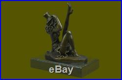 Hand Made Theatre Actress Bronze Statue Dancer Jazz Singer Art Decor Sculpture