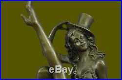 Hand Made Theatre Actress Bronze Statue Dancer Jazz Singer Art Decor Sculpture