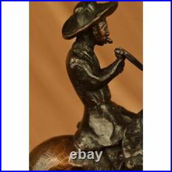 Hand Made Thomas Cowboy Horse Co Statue Figurine Bronze Sculpture EX