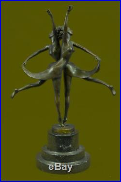 Hand Made Two Dancers Dancing Ballerina Real Bronze Sculpture Statue Art Nouveau
