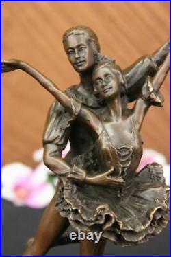 Hand Made Two Dancers Dancing Ballerina Real Bronze Sculpture Statue Art Nouveau