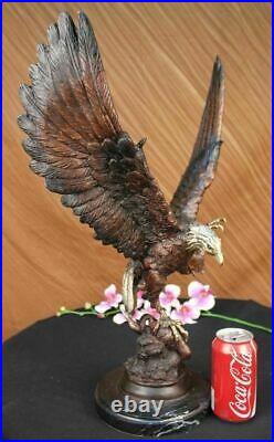 Hand Made Two Tone Moigniez Magnificent Large American Eagle Bronze Statue
