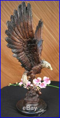 Hand Made Two Tone Moigniez Magnificent Large American Eagle Bronze Statue
