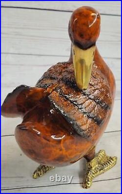 Hand Made Vienna Austrian Large Cold Painted Real 100% Bronze Duck Statue Deal
