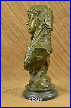 Hand Made Vintage French Nouveau bronze sculpture statue E. Villanis Figure UG