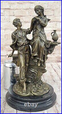 Hand Made by French Artist Moreau Couple Love Romance Bronze Sculpture Figurine Hand Made by French Artist Moreau Couple Love Romance Bronze Sculpture Figurine