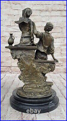 Hand Made by French Artist Moreau Couple Love Romance Bronze Sculpture Figurine Hand Made by French Artist Moreau Couple Love Romance Bronze Sculpture Figurine