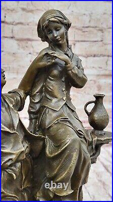 Hand Made by French Artist Moreau Couple Love Romance Bronze Sculpture Figurine Hand Made by French Artist Moreau Couple Love Romance Bronze Sculpture Figurine
