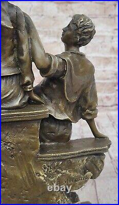 Hand Made by French Artist Moreau Couple Love Romance Bronze Sculpture Figurine Hand Made by French Artist Moreau Couple Love Romance Bronze Sculpture Figurine