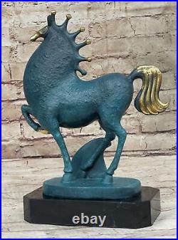 Hand Made by Lost Wax Method Abstract Horse Stallion Bronze Sculpture Statue