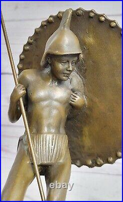 Hand Made by Lost Wax Method Two Warrior Soldies Book Endes Genuine Bronze