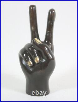 Hand Sign Victory Victory Bronze Figure Bronze Sculpture (RE251) Hand Sign Victory Victory Bronze Figure Bronze Sculpture (RE251)