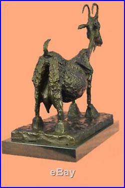 Handcrafted Bronze Sculpture Goat Mascot Signed Picasso European Made Statue