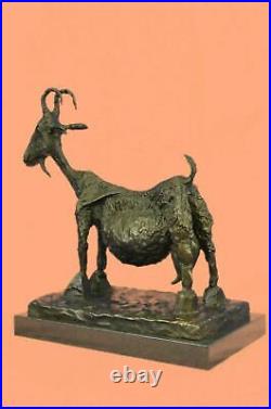 Handcrafted Bronze Sculpture Goat Mascot Signed Picasso European Made Statue NR