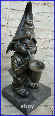 Handcrafted Detailed Signed Gnomes Made by Lost wax Method Bronze Statue GIFT