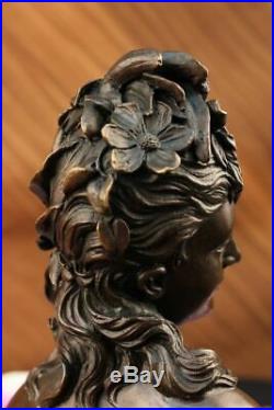 Handcrafted Victorian Female Bust Bronze Sculpture Hot Cast Hand Made Statue Art