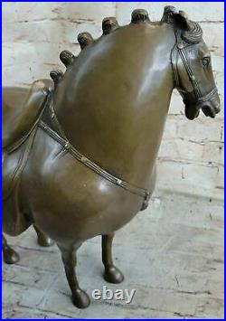 Handmade Bronze Sculpture Tang Horse Hand Made by Lost Wax Method Statue Art