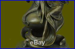 Handmade SOLID 100% REAL BRONZE VASE WITH EROTIC LADY STATUE MADE BY LOST WAX